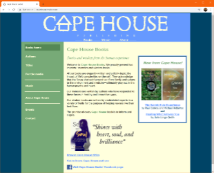 Screenshot of CapeHouseBooks.com home page.
