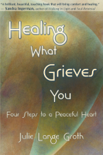 “Healing What Grieves You” book cover with an abstract background of curves and colors